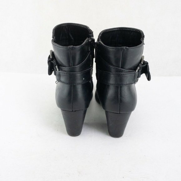 Bass & Co Felicia Womens Ankle Boots Size 6 M Black Heel Bootie Outdoor #2363 - Picture 4 of 9